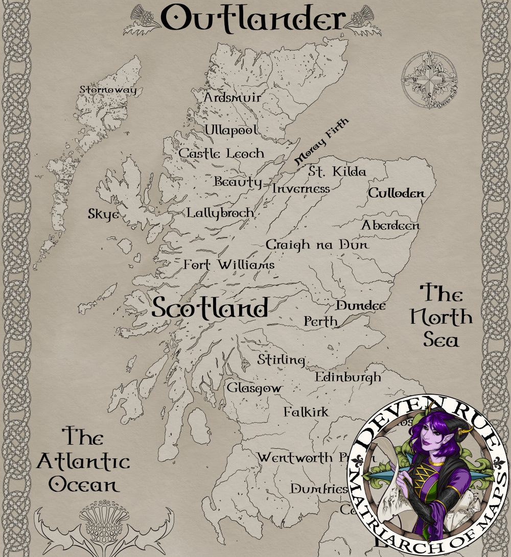 Map of Scotland - Outlander Locations