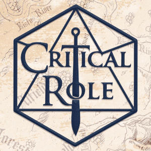 Critical Role Critical Role's Logo with a map by Deven Rue in the background