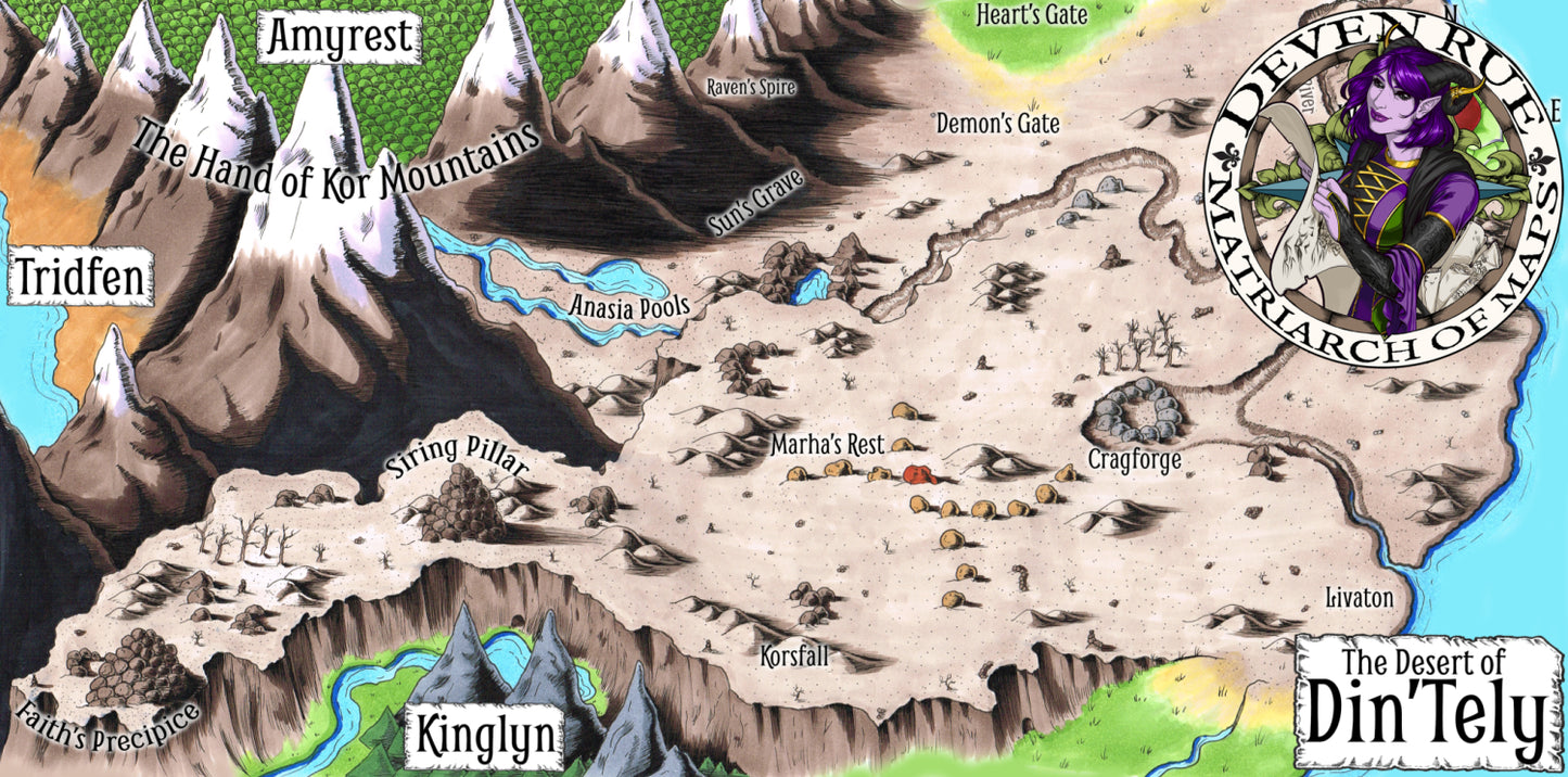 Din'Tely Regional Map