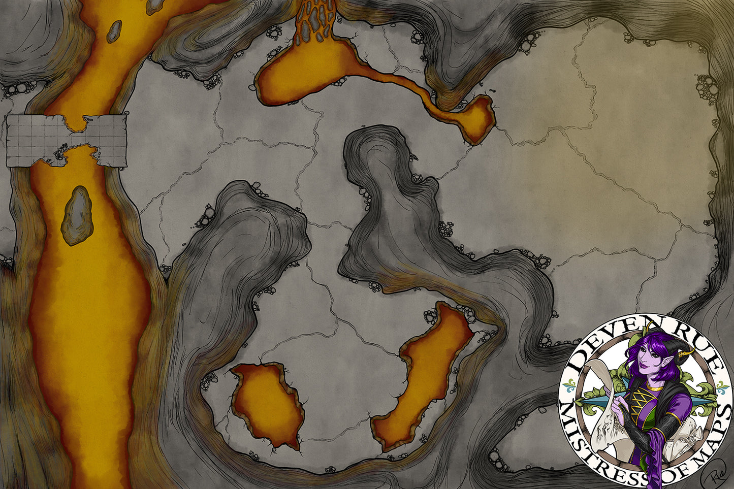 Fire Dragon's Lair VTT Map