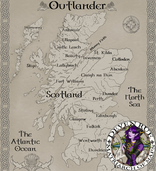 Map of Scotland - Outlander Locations