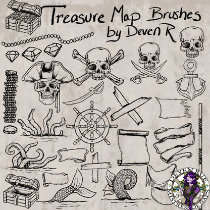 Scouting & Treasure Map Brush Pack